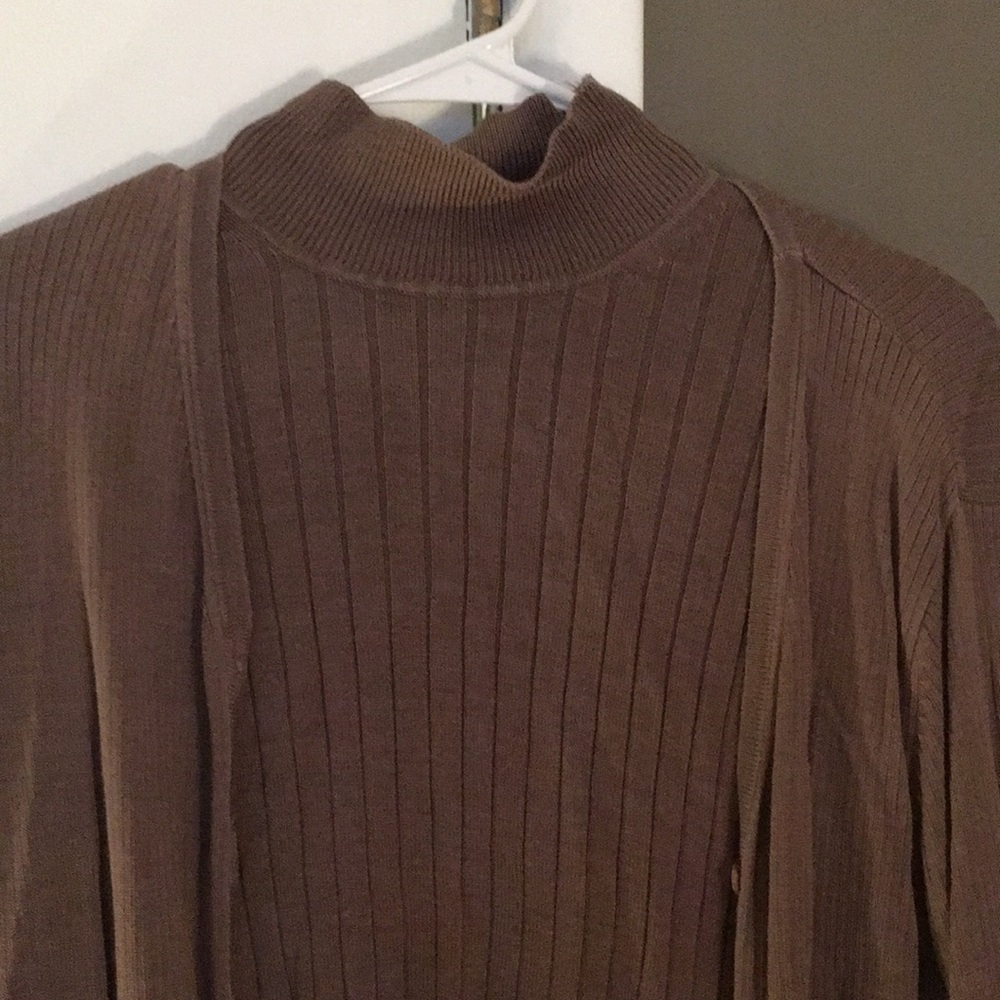 August Silk Camel Brown Sweater Set size medium.